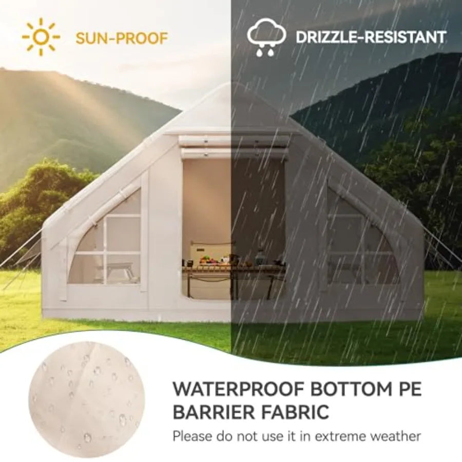 13FT X 10FT Inflatable Camping Tent Large Waterproof Blow Up Tent for 8 People with Pump Easy Setup Inflatable House Tent with