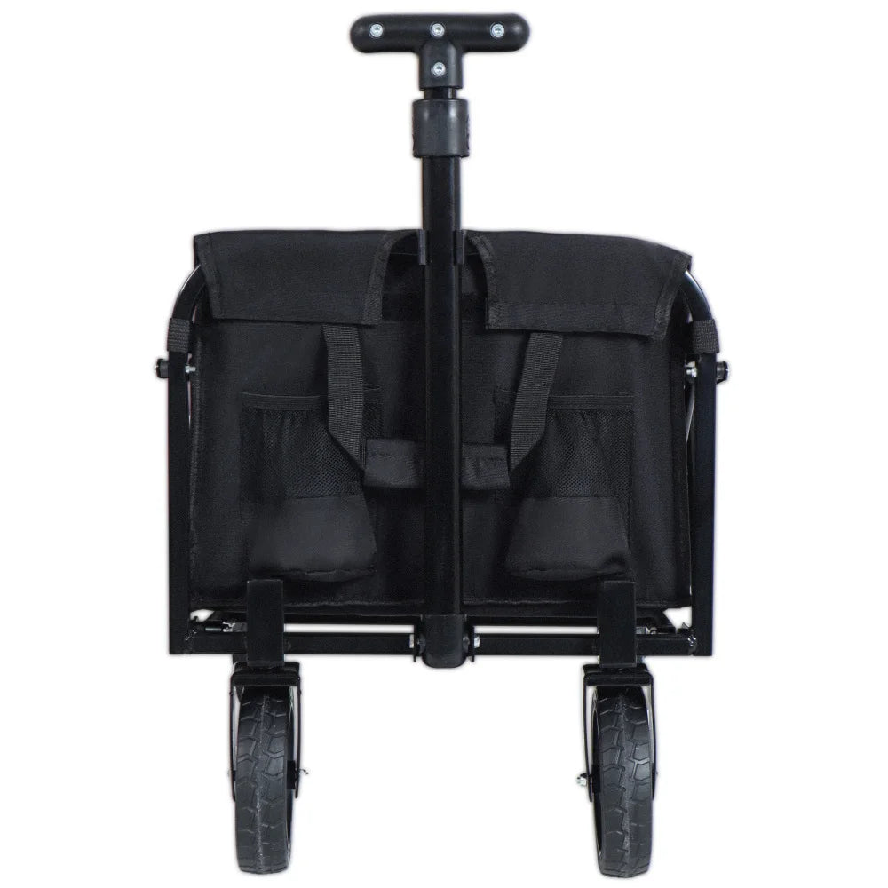Collapsible Wagon with Wheels - 3 in 1 Lightweight Utility Camping Wagons Carts Expandable Dual-Layer Utility Wagon Carts with 100% Extra Space - 225lbs Grocery Cart for Camping, Shopping, Sports, Gardening, Fishing