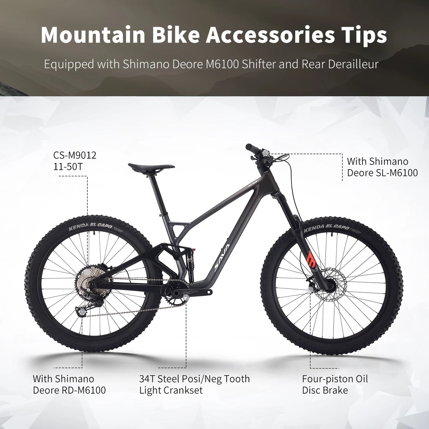 New SAVA TITAN612 Full Carbon Fiber Mountain Bike Soft Tail Shock-Absorbing Hydraulic Disc Brake All-Terrain Off-Road Adult Bicycle