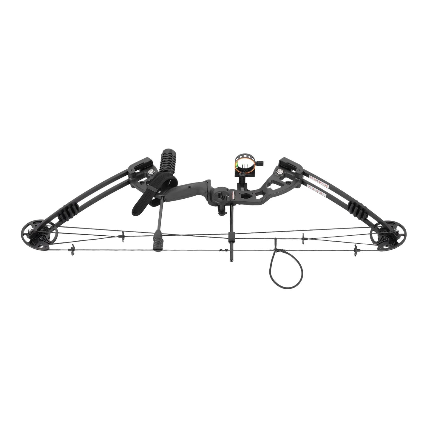 Compound Bow for Adults, Right Hand, Hunting Kit: 3 Pin Lighted Sight, Rest, Quiver, String Stop, Stabilizer, Shock Absorption