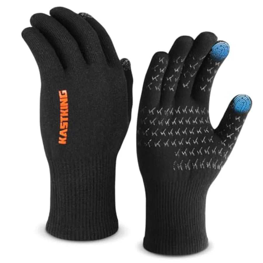 HydroFlex Waterproof Fishing Gloves Touchscreen Compatible Non-Slip Palm 4-Way Stretch Extended Cuff for Winter and Ice Fishing