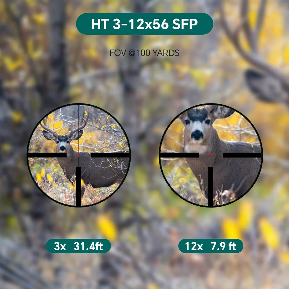 Aquilifer 3-12x56 Hunting Scope ED Glass Fully Multi Coated High Light Transmission for Dawn Dusk