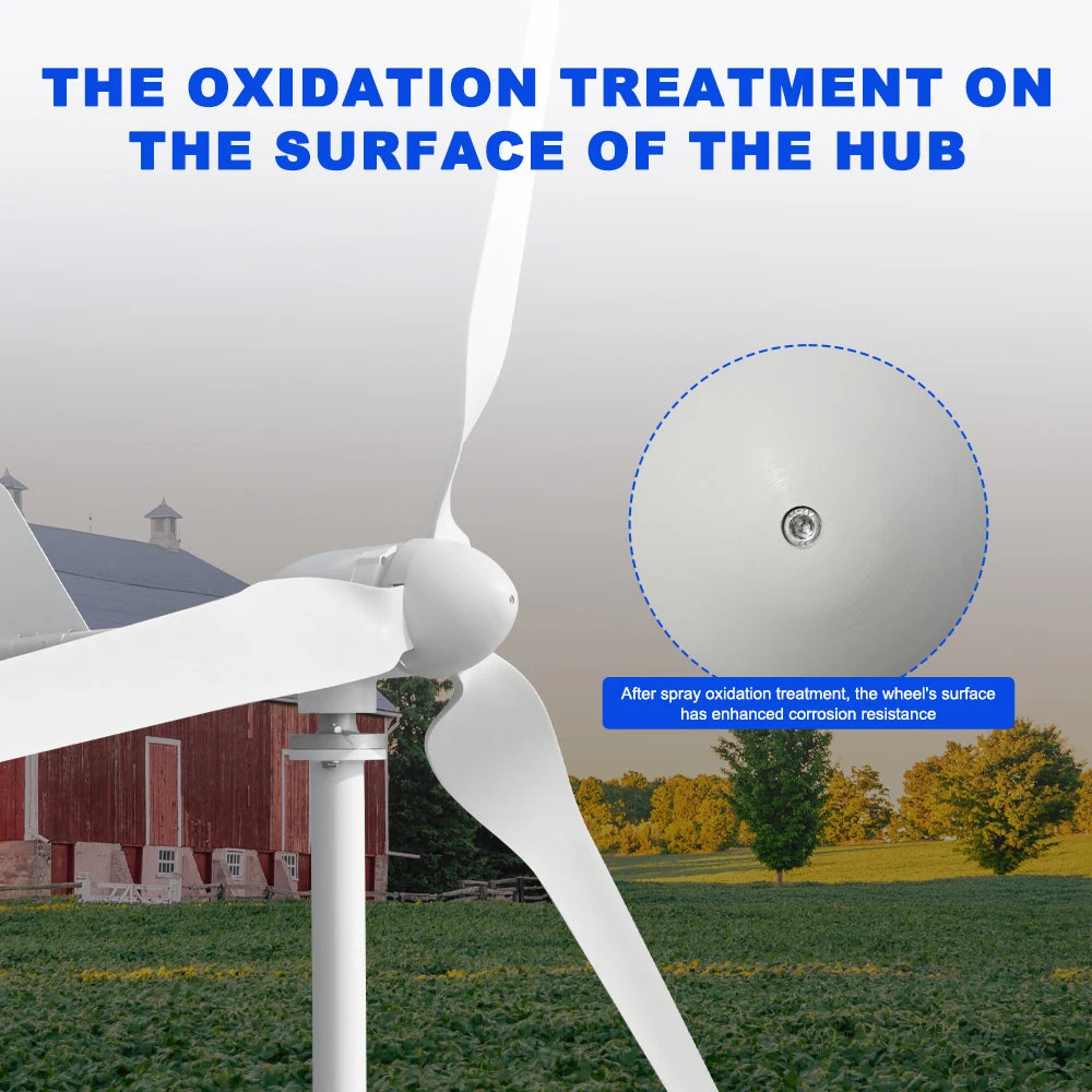 5000W Horizontal Wind Turbine 12V/24V/48V low-noise Household 220V Gentle Breeze Starter With Free Charging Controller