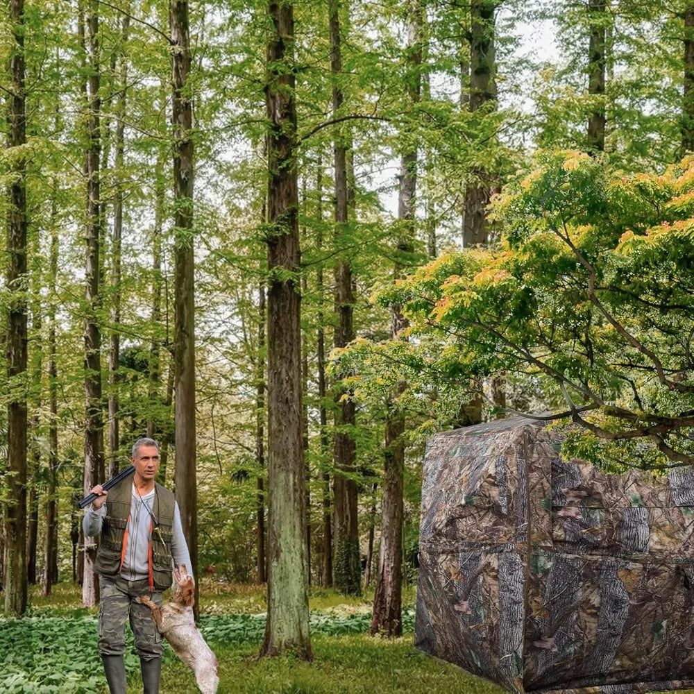 Hunting Blind 270/360 Degree See Through Ground Blind with Carrying Bag, 2/3 Person Pop Up Camouflage Tent - High quality