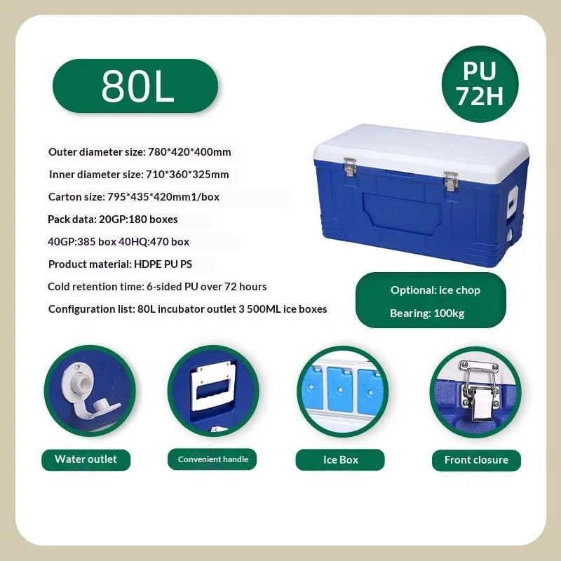 Insulated Cooler Dry Ice Huge Capacity Sea Fishing Seafood Storage Vegetable Fruit Preservation Cold Chain Cool Box Ice Box