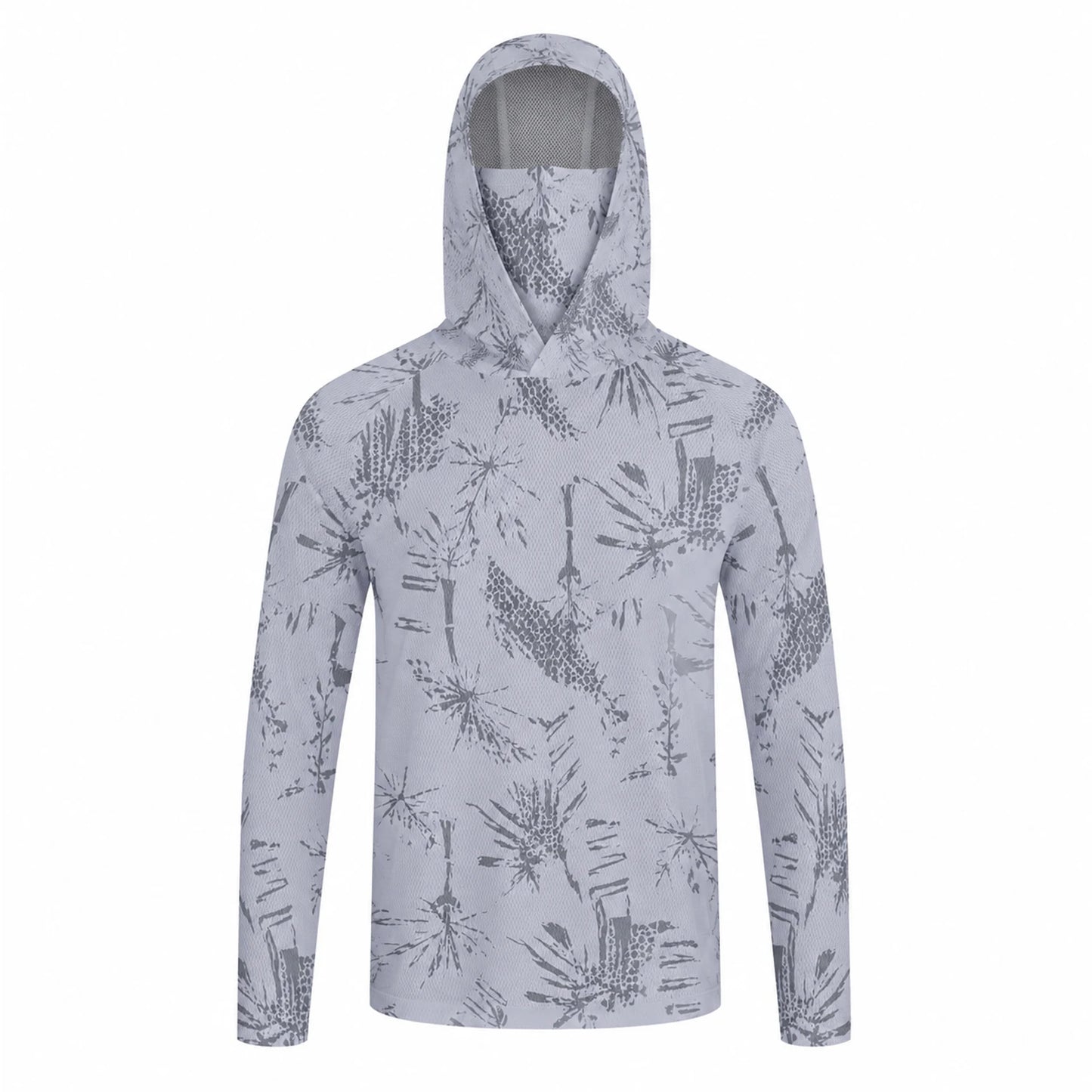 UPF 50+ Long Sleeve Hooded Face Cover Fishing Shirts Quick Dry Sweatshirts Breathable UV Protection Men Fishing Jerseys