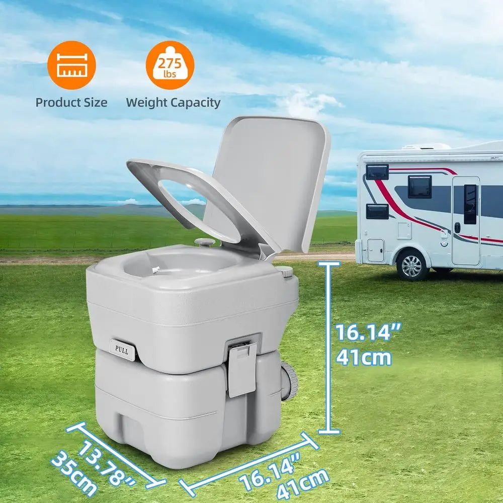 Portable Toilet, Camping Toilet, Travel RV Toilet,5.3 Gallon Detachable Waste Tank, Double Water Spouts, Portable Toilet for Cam
