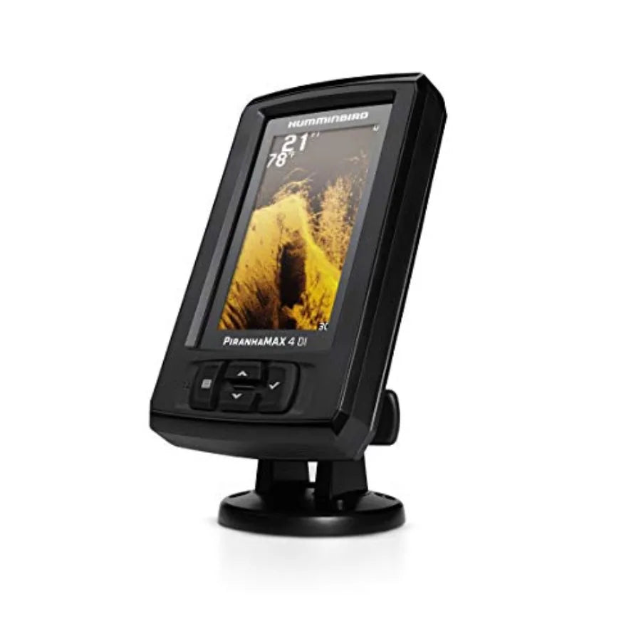 PiranhaMAX 4 Fish Finder, Down Imaging for freshwater fishing, PVC housing, black, high-contrast display and dual-beam sonar