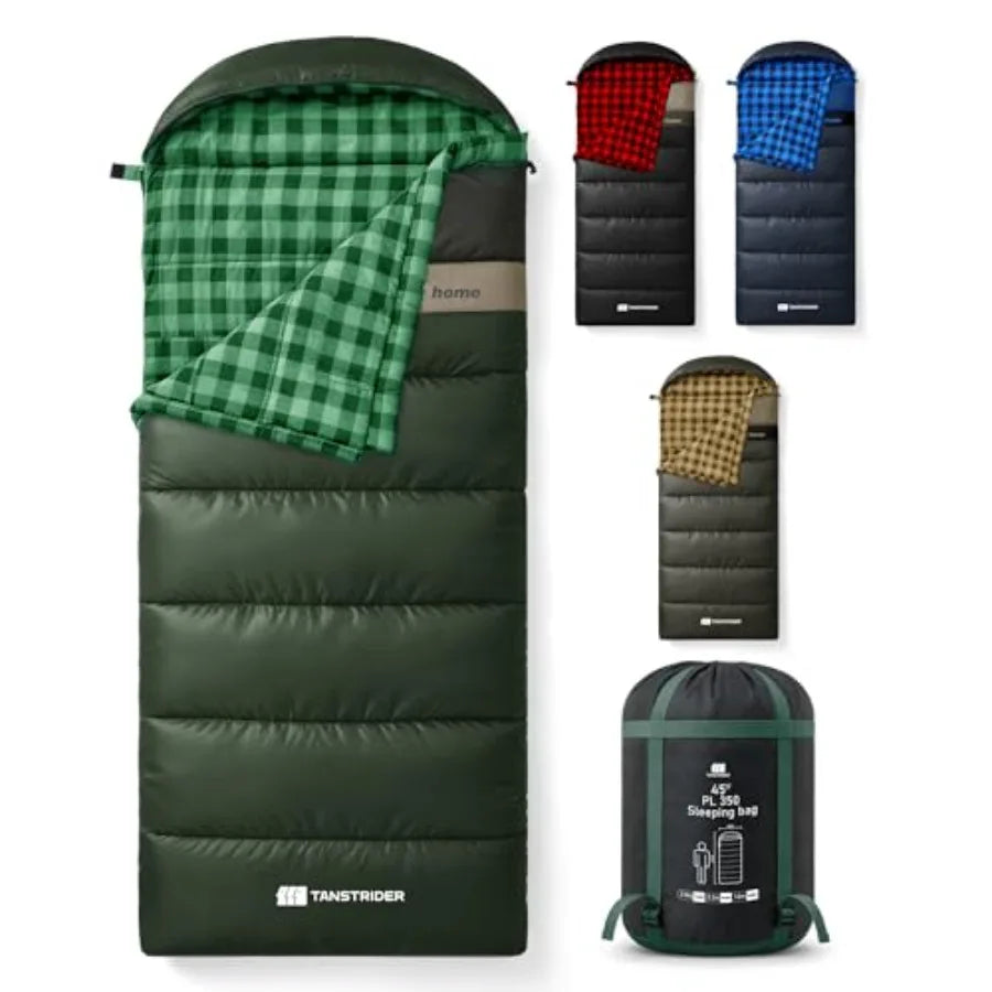 Cotton Flannel XXL Cold Weather Sleeping Bags for Adults Big and Tall, 90x39 Inch 4 Season Camping Sleeping Bag, Waterproof Mac