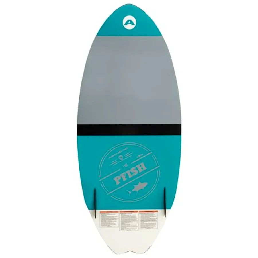 PFISH Wakesurf Board for wakesurfing, polyethylene construction, blue and white, lightweight and durable skim-style design