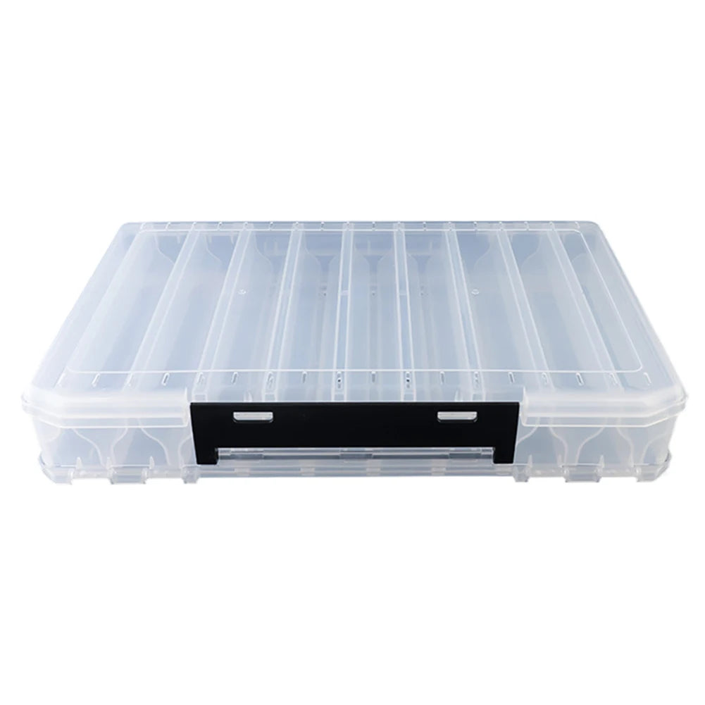Double Sided Fishing Tackle Box 10/14/18 Compartment Fishing Lure Organizer Fishing Bait Container Box for Storage Big Baits