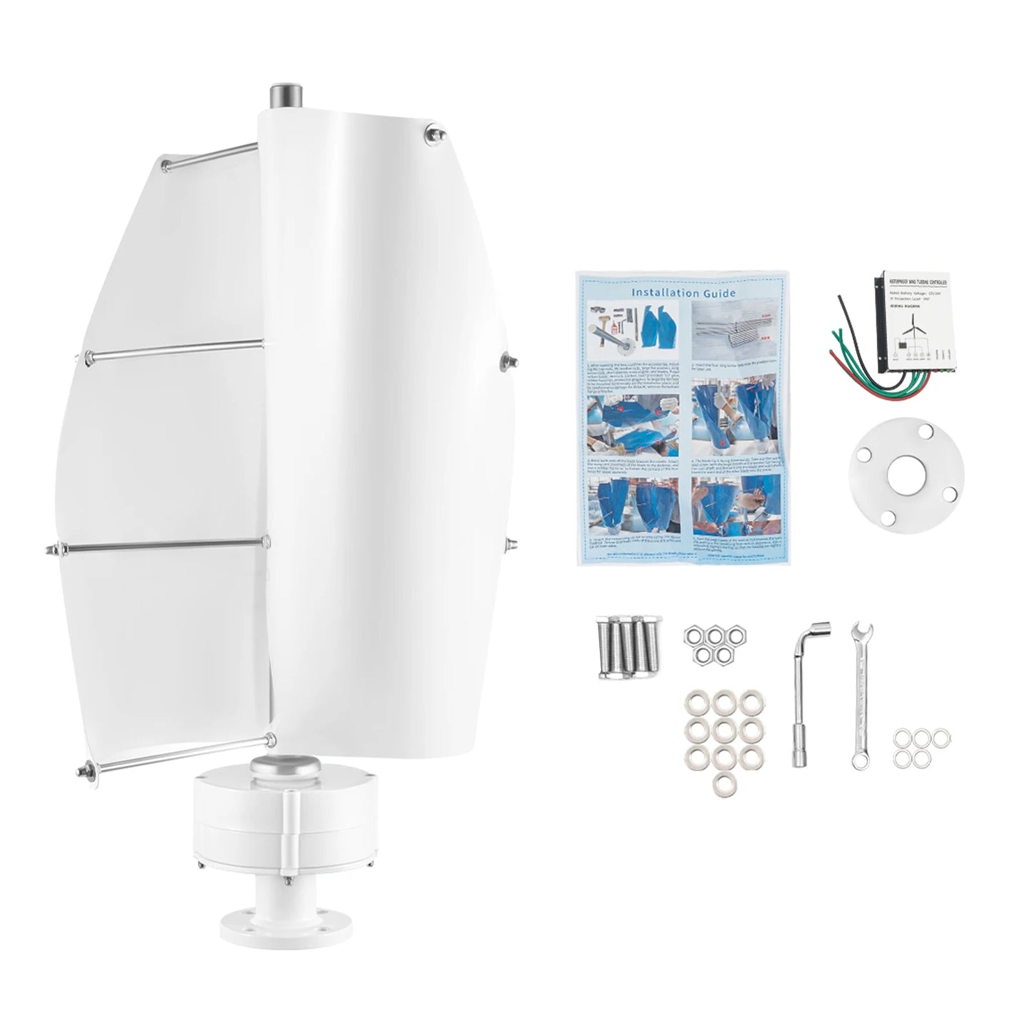 Wind Generator 500W 42.65ft/s Vertical Axis Wind Turbine, permanent Magnet Rotor Wind Turbine Power Generation for Energy Supply