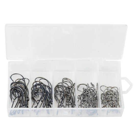 100Pcs Fishing Hooks Set High Carbon Steel Fish Hooks Fishing Barbed Hooks for Freshwater Saltwater Fishing Accessories