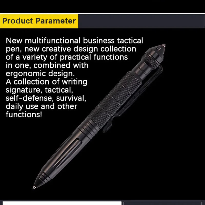 Multifunctional Tactical Pen Outdoor Portable Tungsten Steel Protective Window Pen Men's Women's Wolf Pen Body Pen
