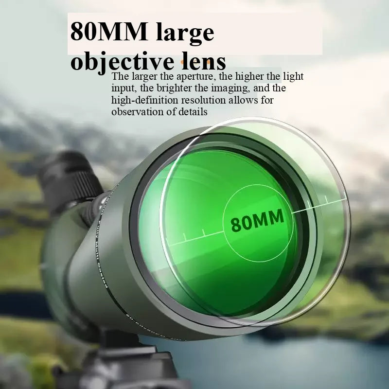 20-60x80 Spotting Scope - Dual Speed Focus Zoom Monocular, BAK4 FMC for Bird Watching Hunting, with Tripod & Phone Adapter