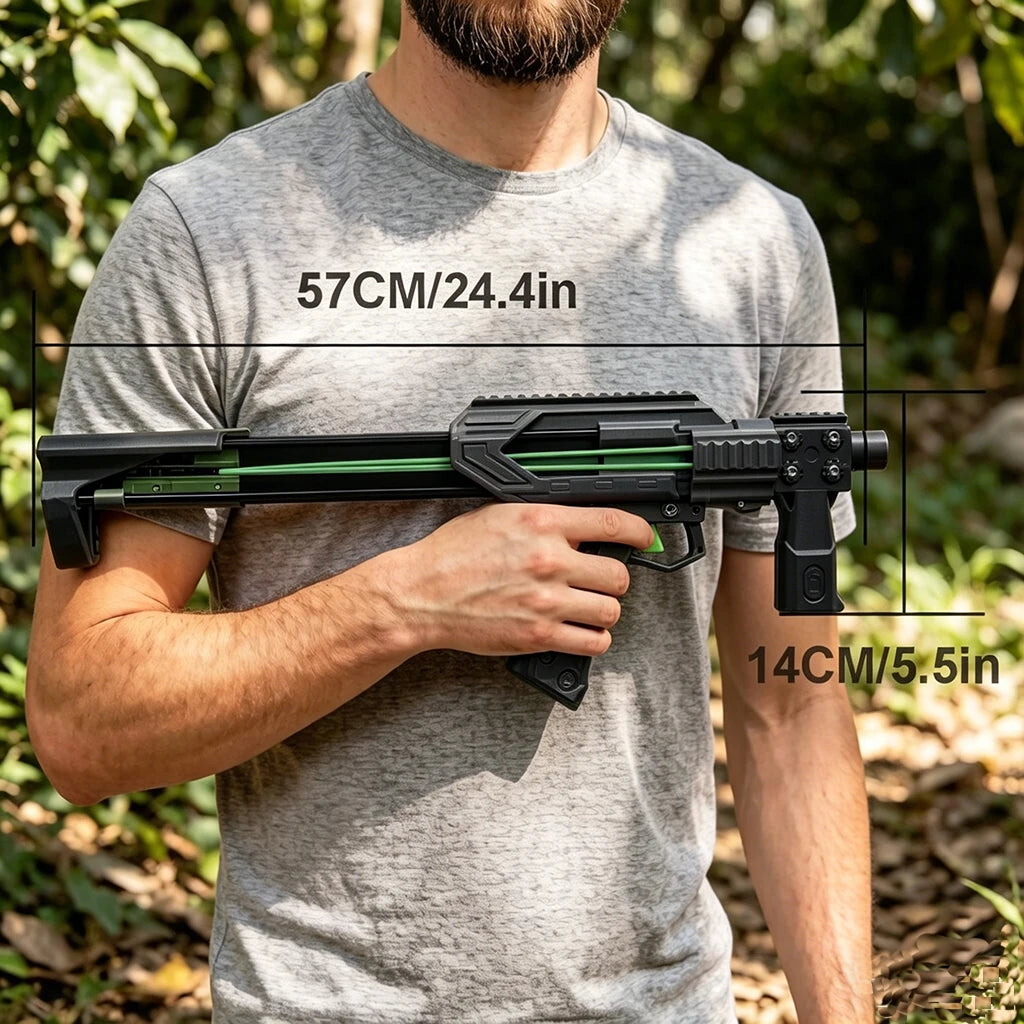 Multi functional slingshot bow and arrow launcher, capable of continuously firing steel balls, outdoor jungle hunting kit