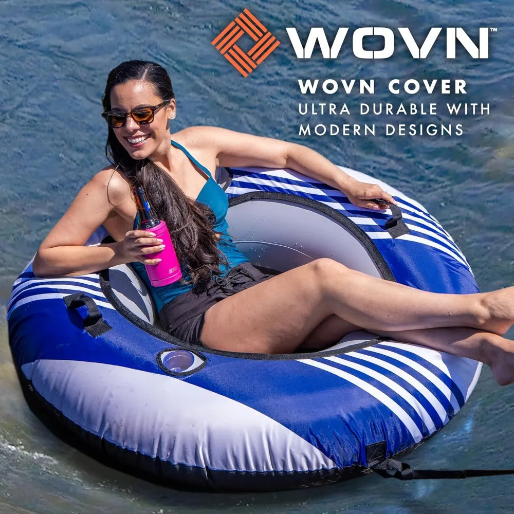 Heavy Duty River Tube with Premium Canvas Cover - Inflatable Float for Rivers, Lakes & Pools - Lido