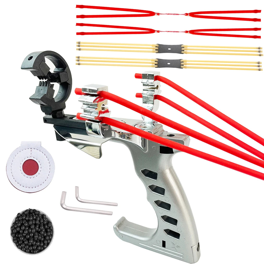 Archery Slingshot, Multi-functional Hunting Slingshot, Powerful Metal catapult, Outdoor Jungle Hunting Launcher