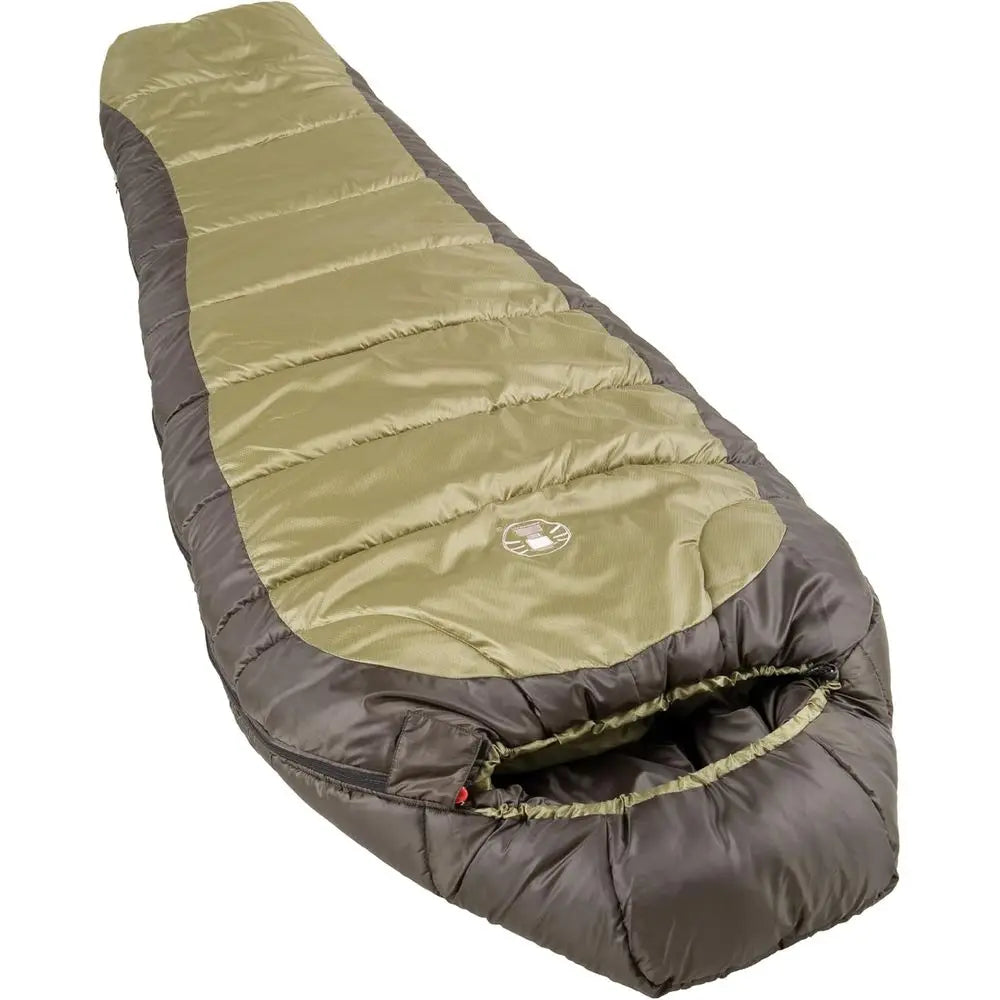 0° Cold-Weather Mummy Sleeping Bag with No-Snag Zipper and Adjustable Hood for Camping