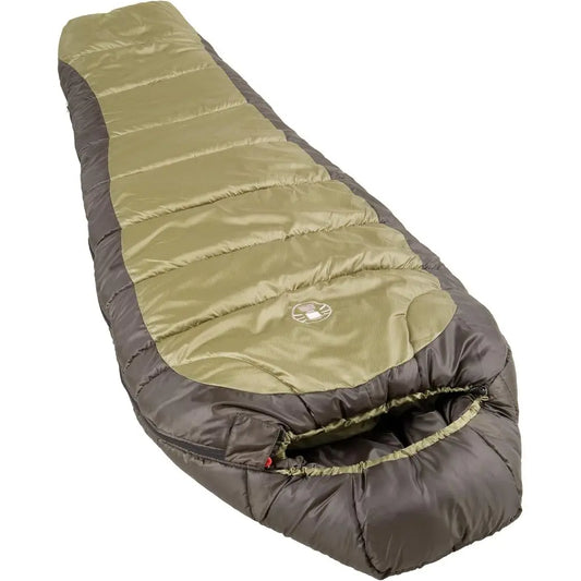 0° Cold-Weather Mummy Sleeping Bag with No-Snag Zipper and Adjustable Hood for Camping
