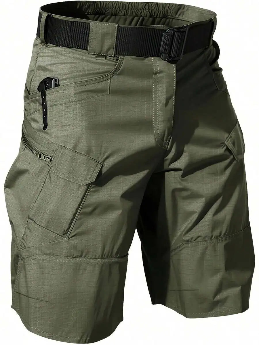 Mens Tactical Cargo Shorts Lightweight Quick Dry Breathable Multiple Pockets Outdoor Hiking Shorts Black