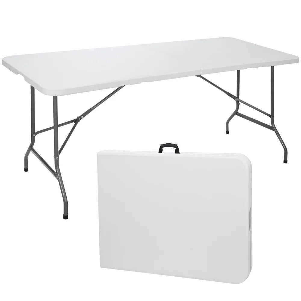 Pack of 2 6ft Folding Table Portable Plastic Indoor Outdoor Picnic Camp Dining White