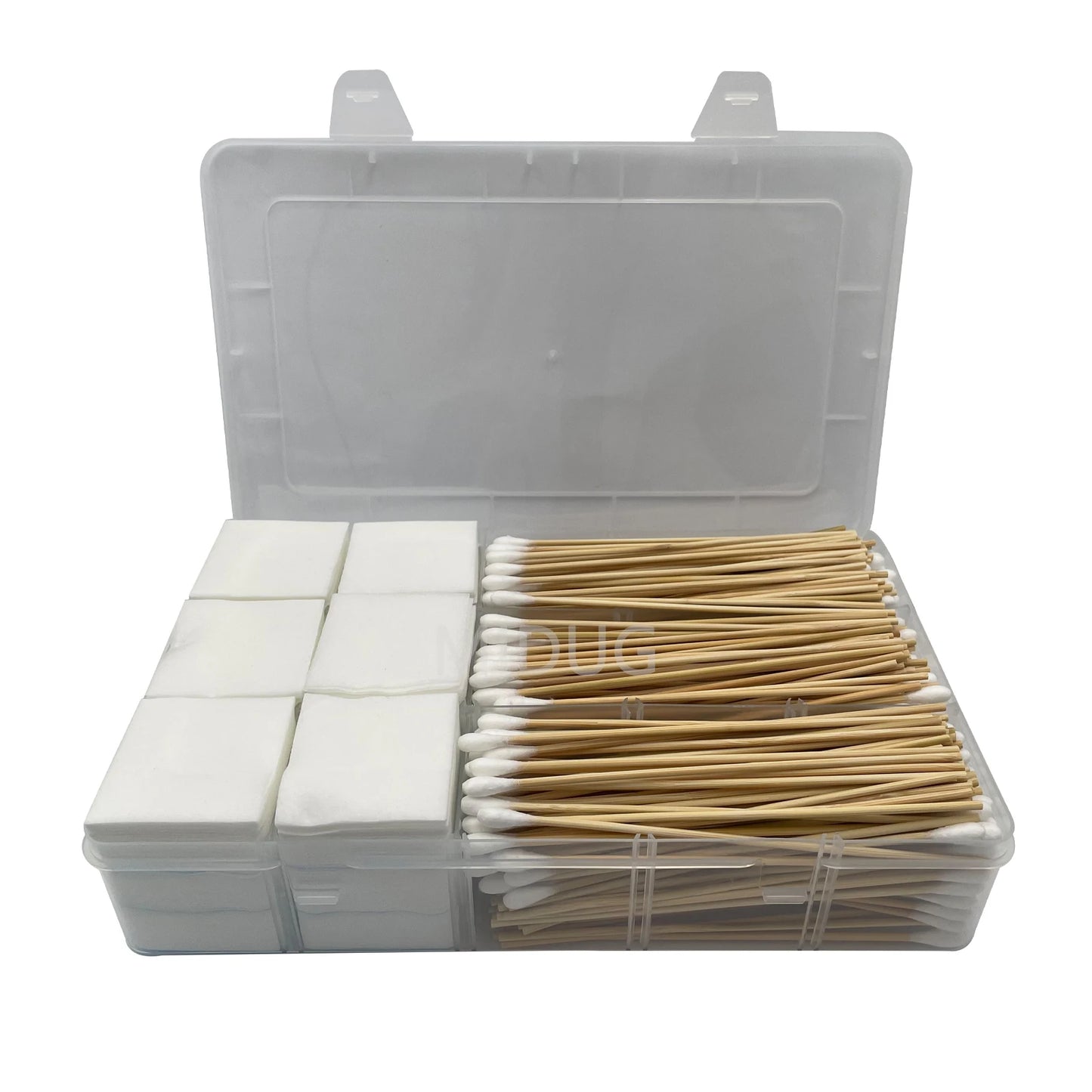 2'' Gun Cleaning Patches 6” Pistol Cleaning Cotton Swab in Storage Box Lint Free Handgun Cleaning Cloth for Most Caliber .30/9mm