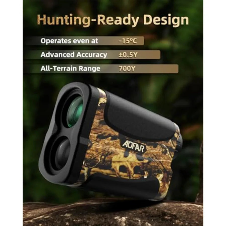 Hunting Range Finder 700 Yards Waterproof Archery Rangefinder for Bow Hunting with Range and Speed Mode Free Battery Carrying C