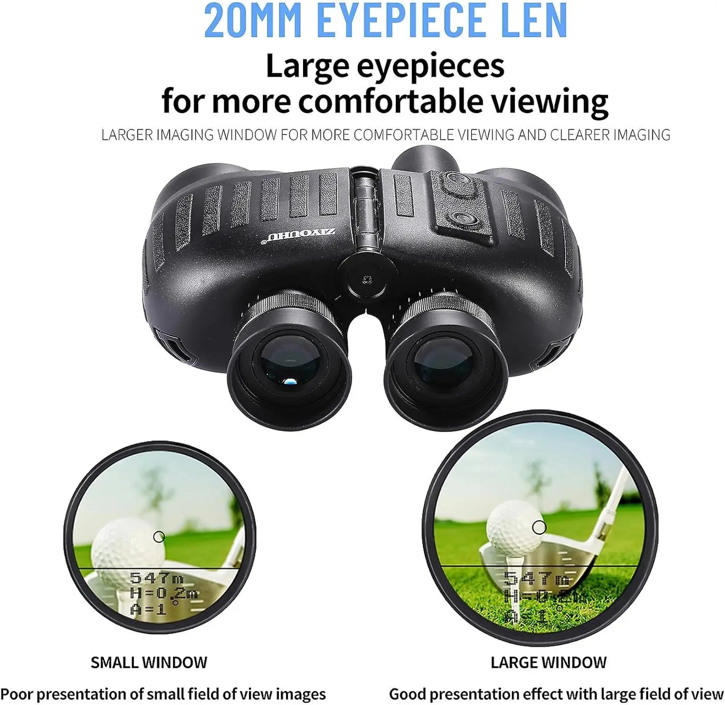 GOYOJO 8x40 Marine Binoculars for Adults, with Rangefinder and Compass, IP65 Waterproof Marine UHD Binoculars, Field of View 8°, with OLED Glass for Birdwatching Sailing Boating Fishing