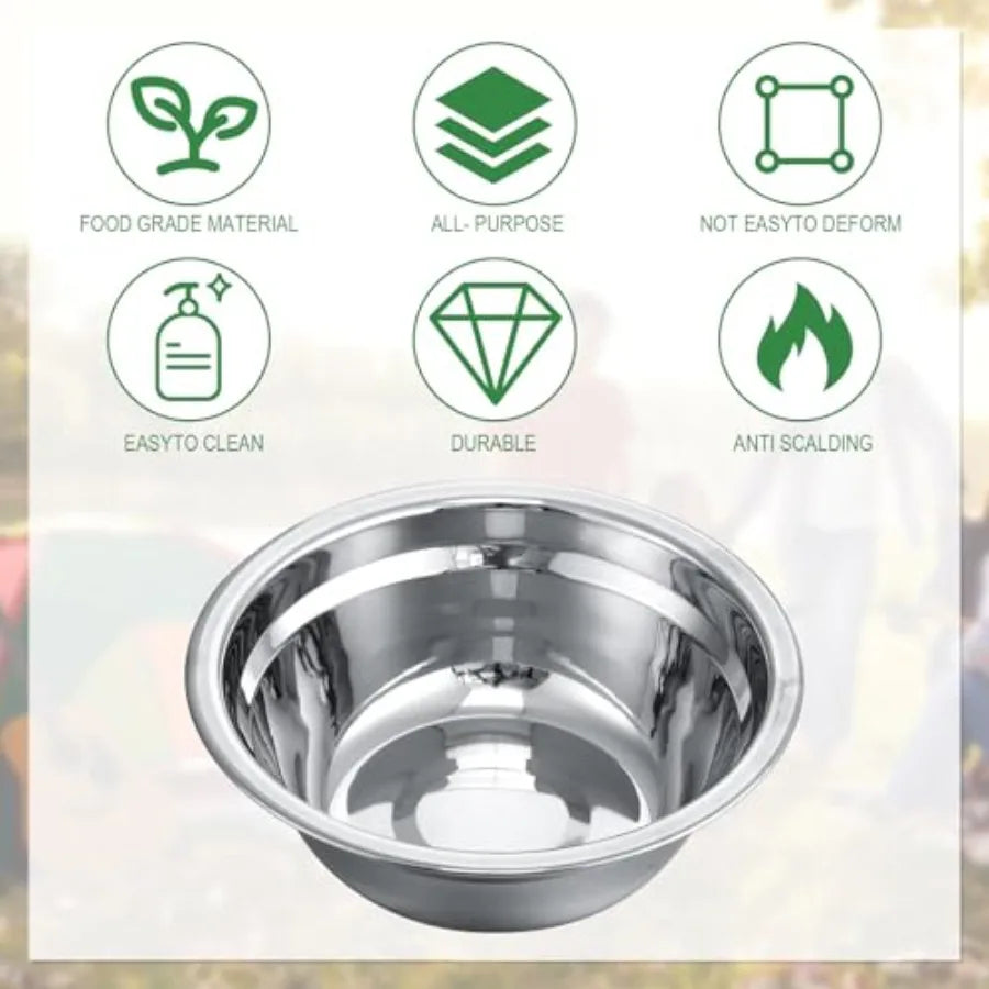 Outdoor Camping Cookware Mess Kit Polished Stainless Steel Dishes Camping Utensils Portable Tableware with Plates Cups Spoons F
