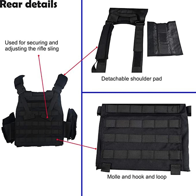 LQARMY 1000D Nylon Plate Carrier Tactical Vest Outdoor Hunting Protective Adjustable MODULAR Vest for Airsoft Combat Accessories