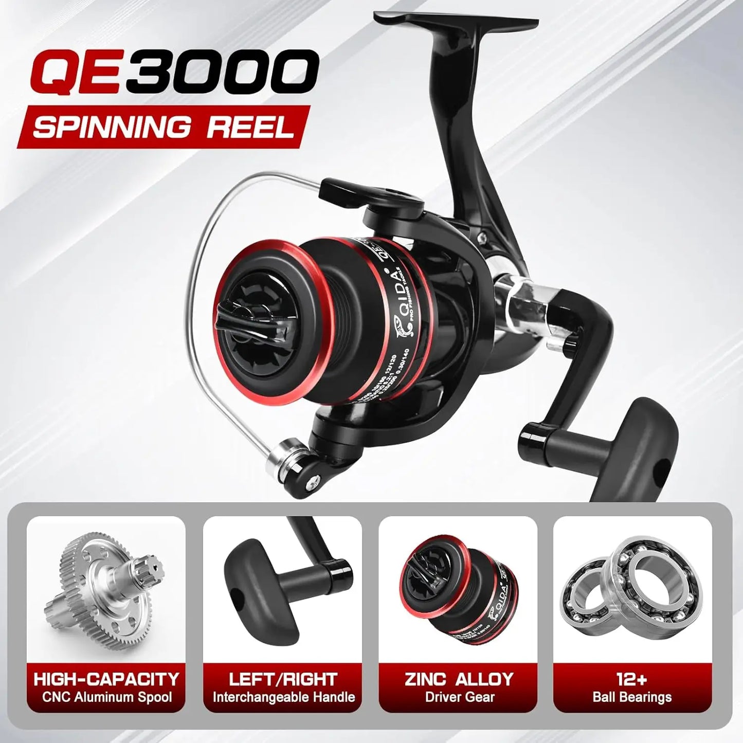 6.89ft Fishing Rod and Combo, 2PCS Carbon Fiber Fishing Rod, Spinning Reels *2, Fishing Line *2