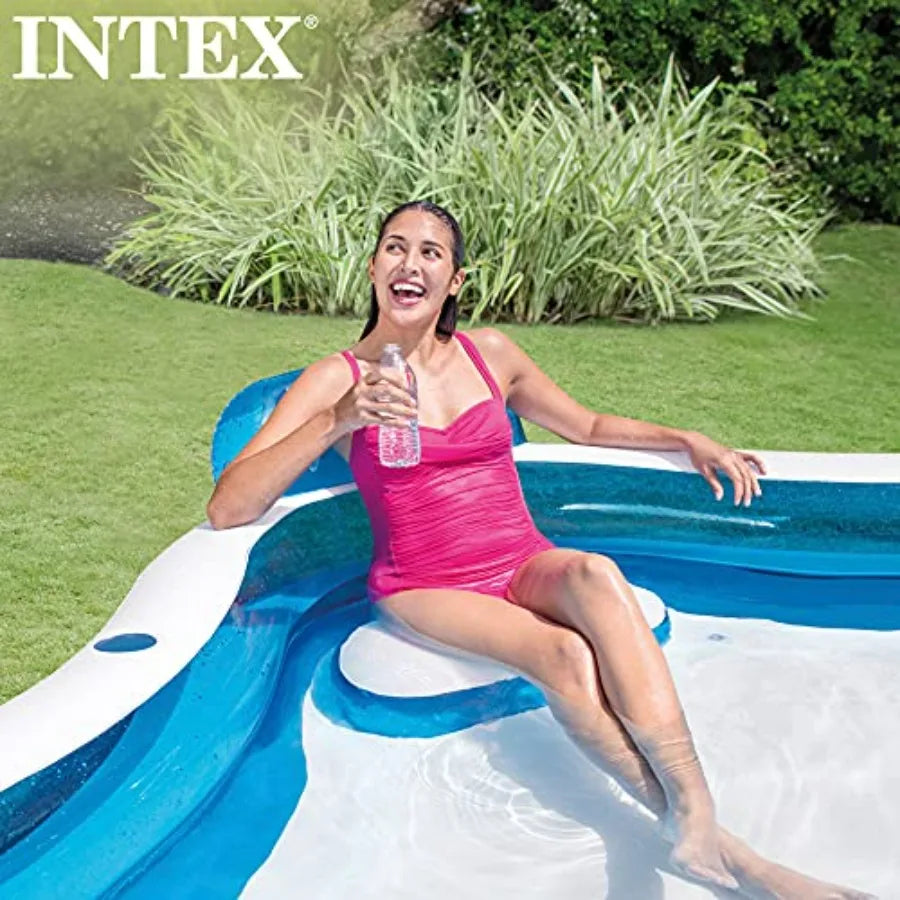 Inflatable Pool 90 X 90 X 26 for Ages 3+ Swim Center Family Lounge Durable PVC Material Blue Color Easy Setup and Storage