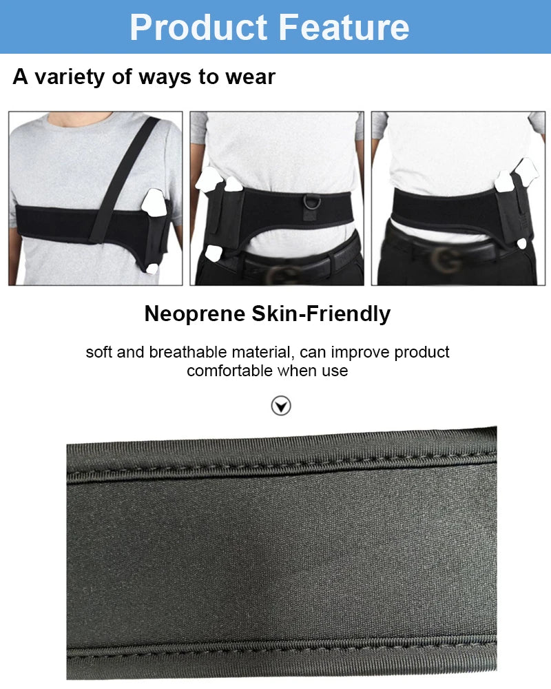 Chloroprene Rubber Outdoor Tactical Gun Holster Concealed Diving Material Underarm Gun Holster Single Shoulder Underarm Conceale
