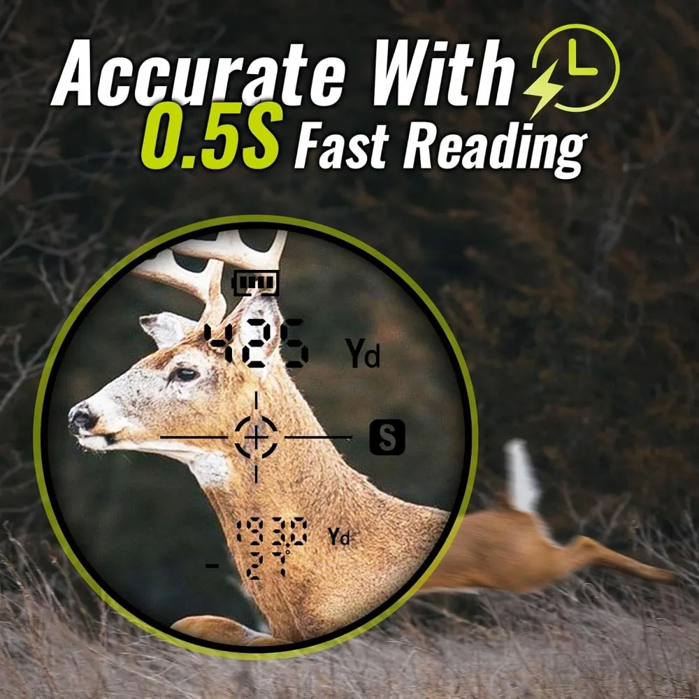 TIDEWE Hunting Rangefinder with Rechargeable Battery, 700/1000Y Camo Laser Range Finder 6X Magnification