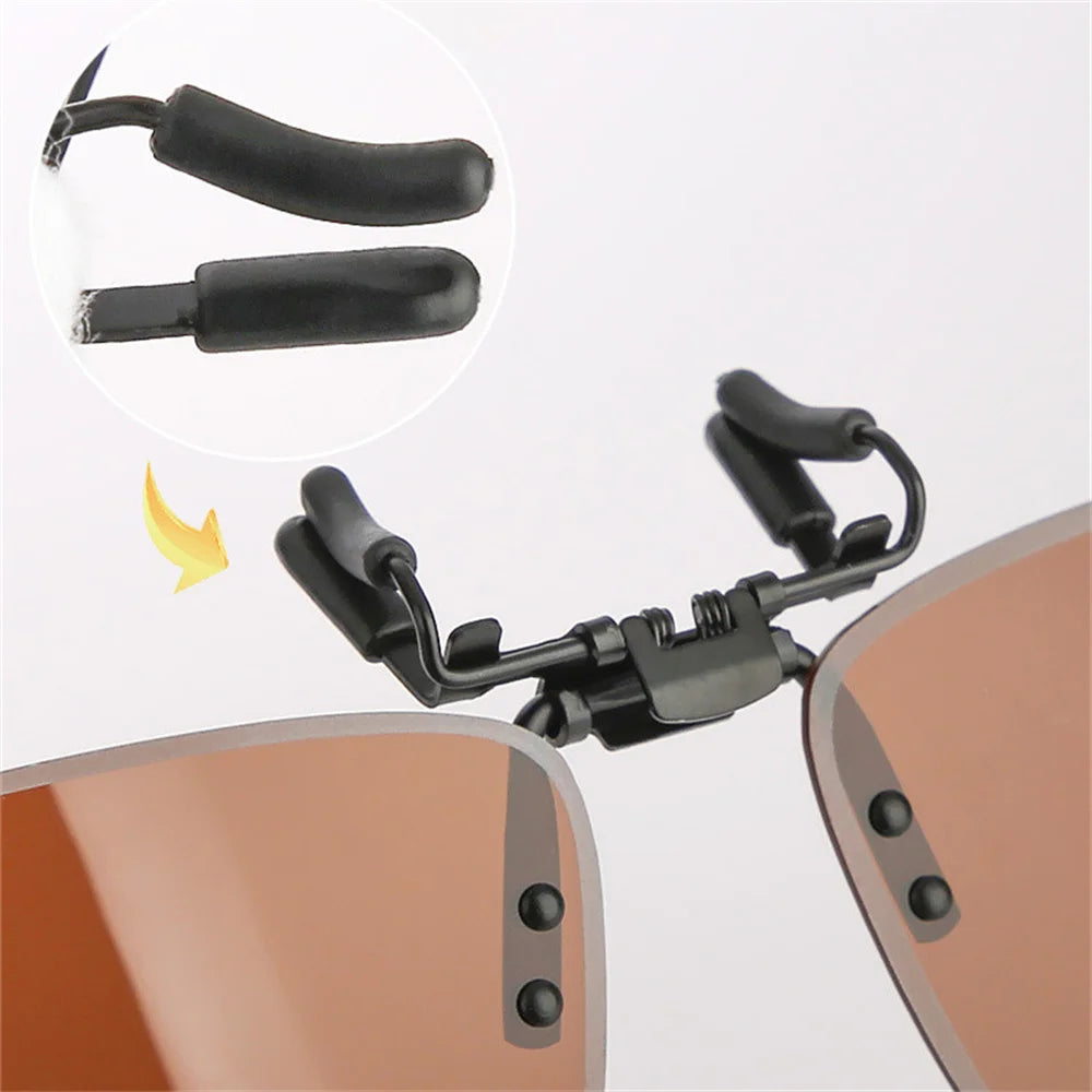 Polarized Clip Sunglasses Myopia Glasses Clip Driver Outdoor Fishing Night Vision Myopia Clipon Sun Shading Eyeglasses