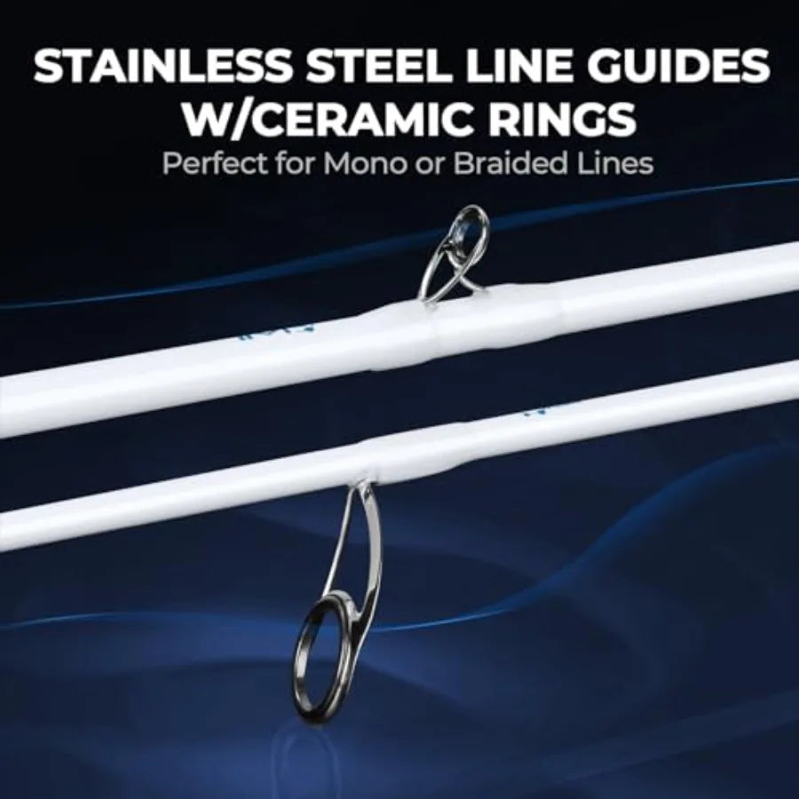 Centron Lite Fishing Rod and Reel Combo IM6 Graphite 2Pc Blanks Stainless Steel Guides with Ceramic Rings Contoured EV