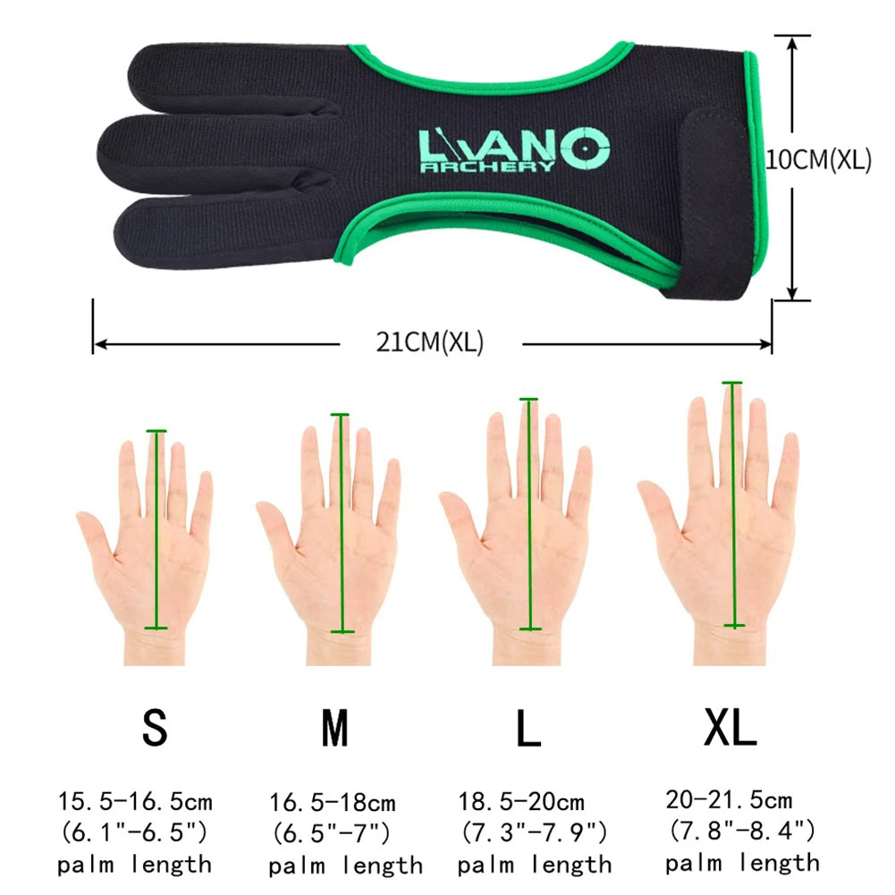 Bow Adjustable 3-Finger Guard Gloves for Recurve/Compound Bow Hunting Accessories Shooting Training Equipment S-XL