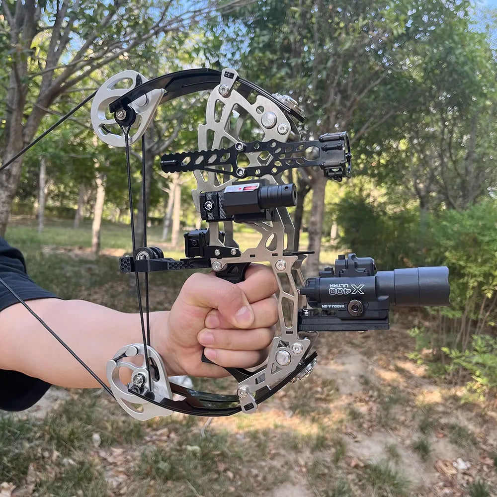 Shooting Small Compound Bow Set 15-32lbs Adjustable Right Hand Carbon Fiber Grip Arrows Youth Target Practice Beginners