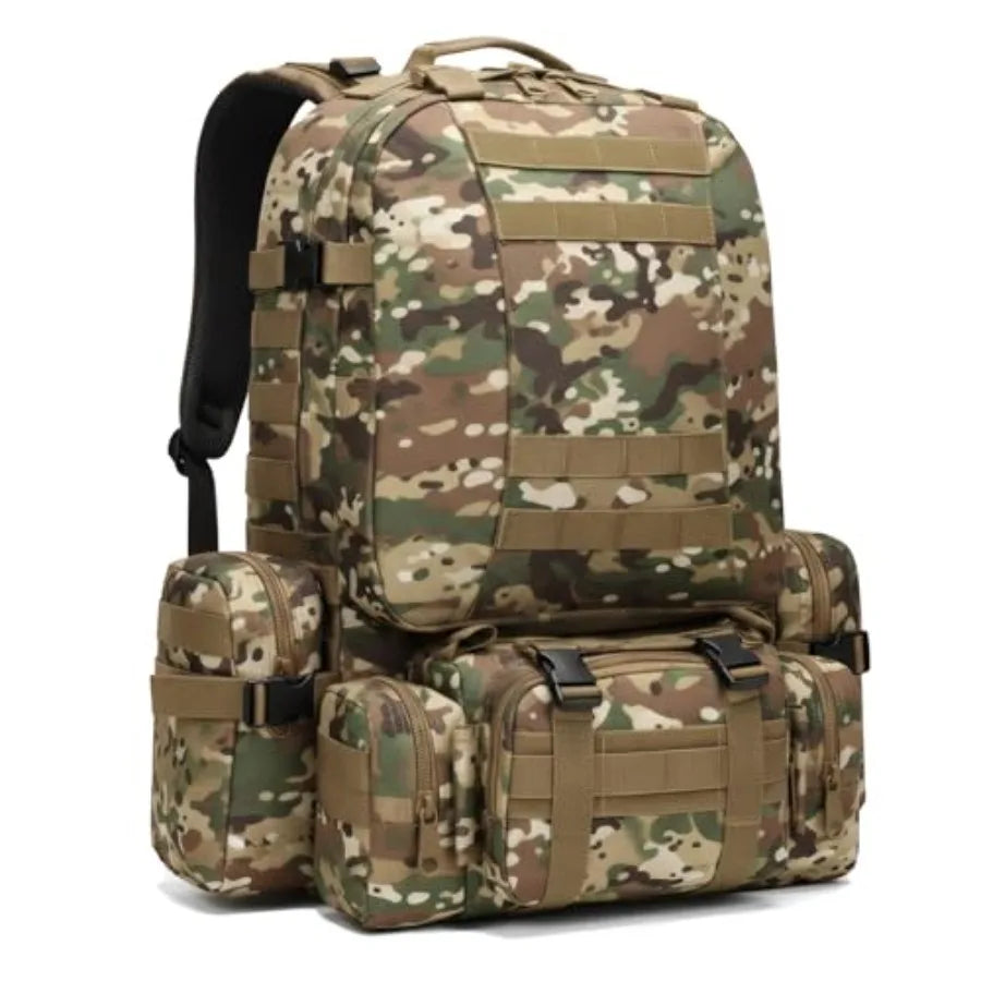 Military Tactical Backpack for Men 60L Waterproof Bug Out Bag Survival Rucksack Go Bag Emergency Molle System Army 3 Day Assaul
