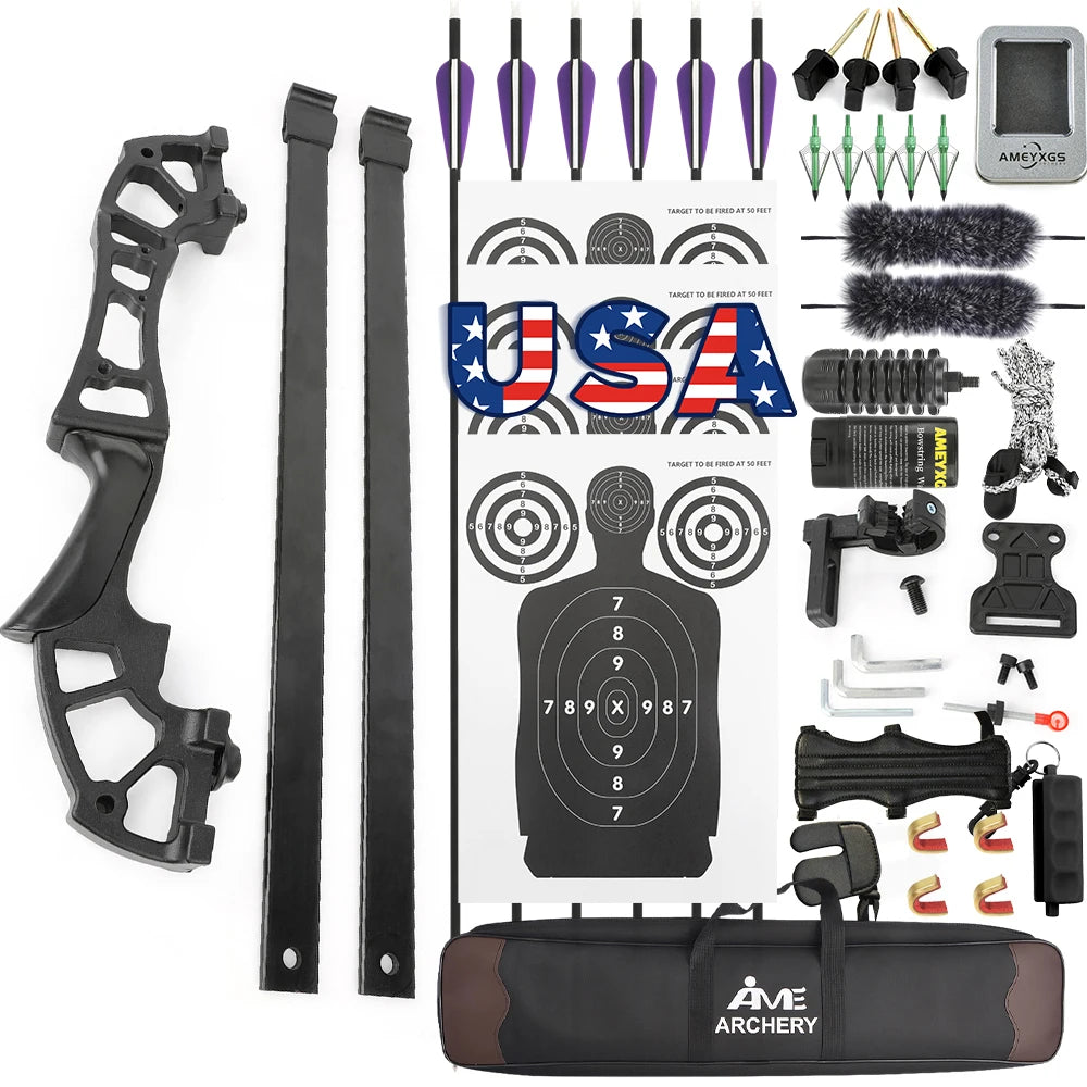 Straight Pull Bow Arrow Set 40/50Lbs Takedown Bow Right Hand for Beginer/Adults Outdoor Shooting Target Practice Hunting