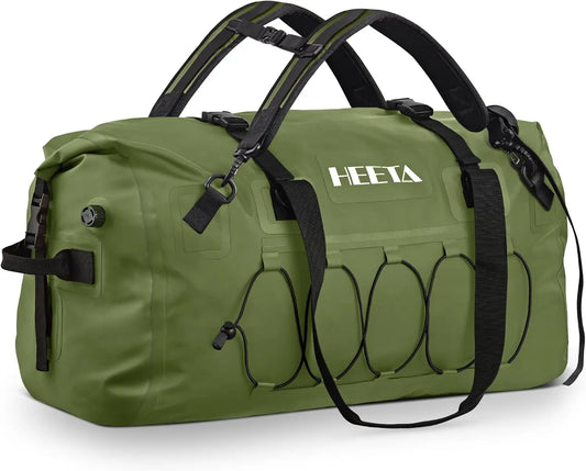 60L/80L Waterproof Duffel Bag Motorcycle Dry Bag Backpack Rolltop Travel Duffle with Straps for Kayaking Rafting Boating Camping Gym