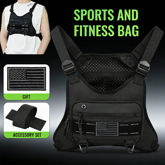 Chest Bag Adjustable Running Vest Bag Anti-Theft Multi-Functional for Workouts Cycling Hiking Motorcycle Accessories