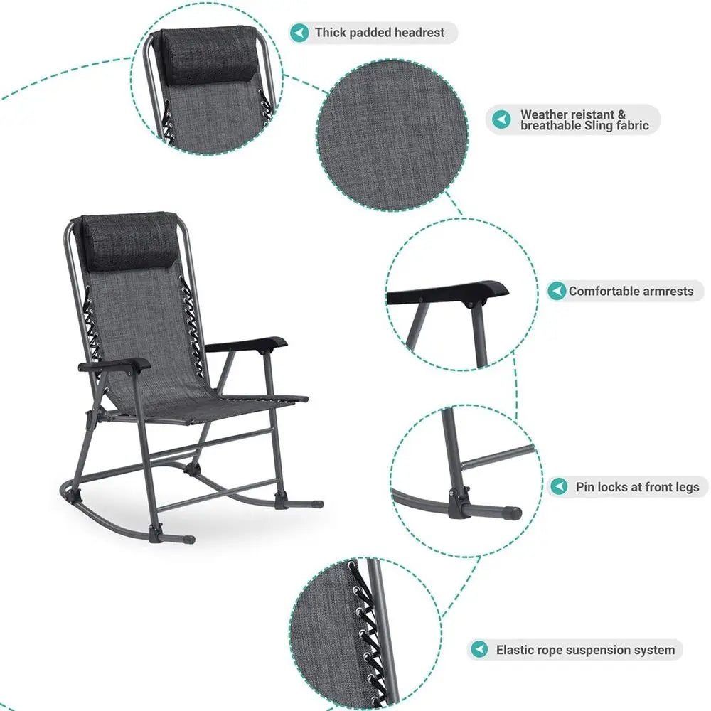 Patio Rocking Chairs Zero Gravity Mesh Lawn Recliner, Outdoor Portable olding Chairs or Camping, ishing and Beach