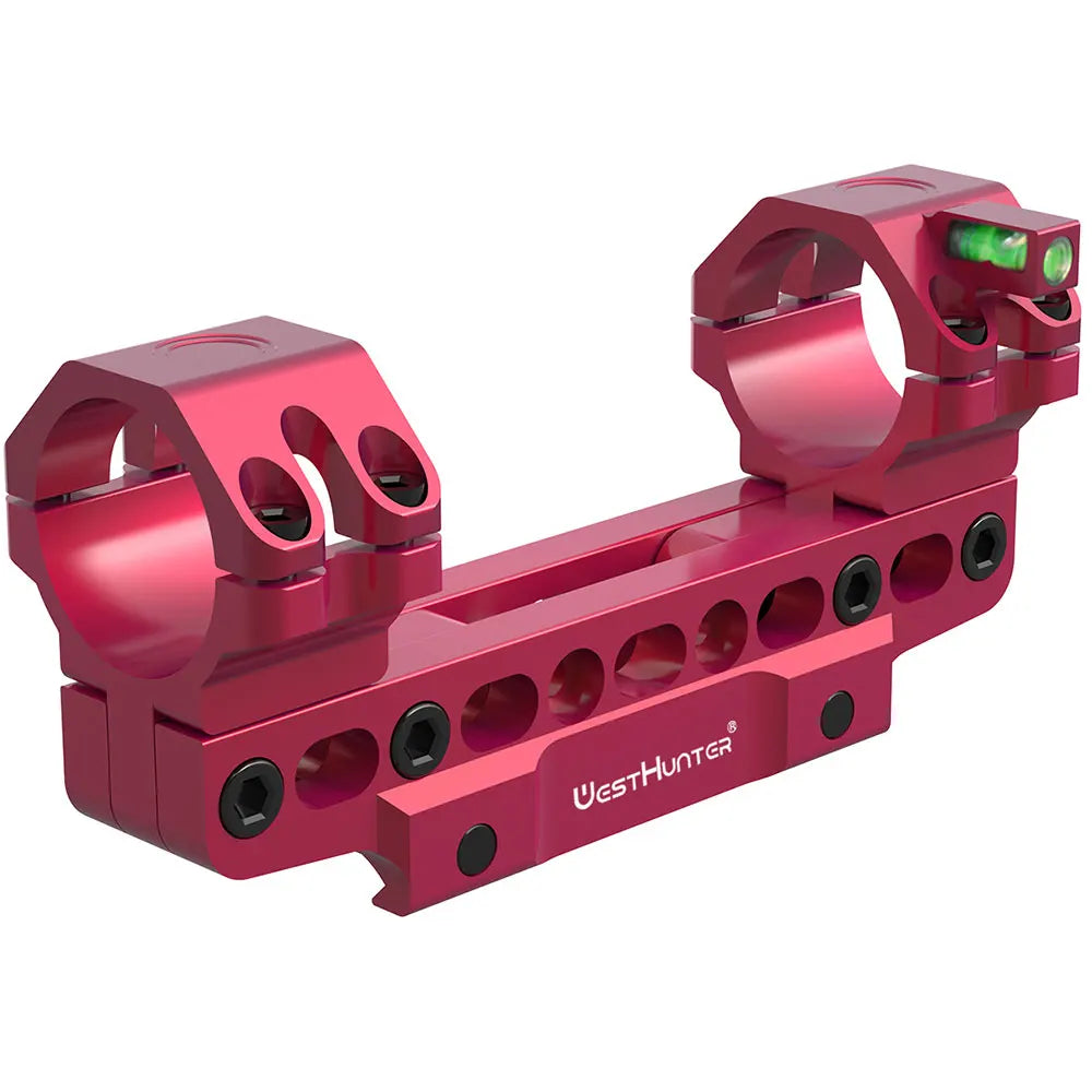 WestHunter 100 MOA Compensation Picatinny Scope Mounts 133mm-163mm Adjustable Length Scope Rings with Bubble Level for Hunting