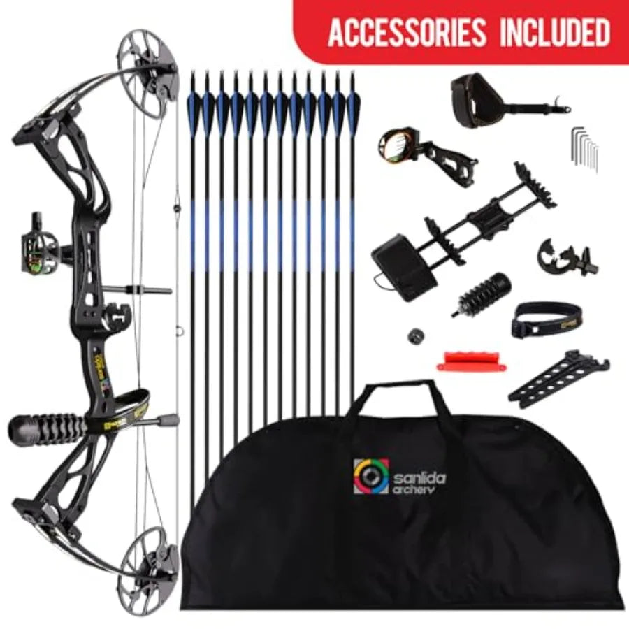 Archery Dragon X8 RTH Compound Bow Package for Adults and Teens 18-31 Draw Length 0-70 Lbs Draw Weight up to IBO 310 fps No Bow
