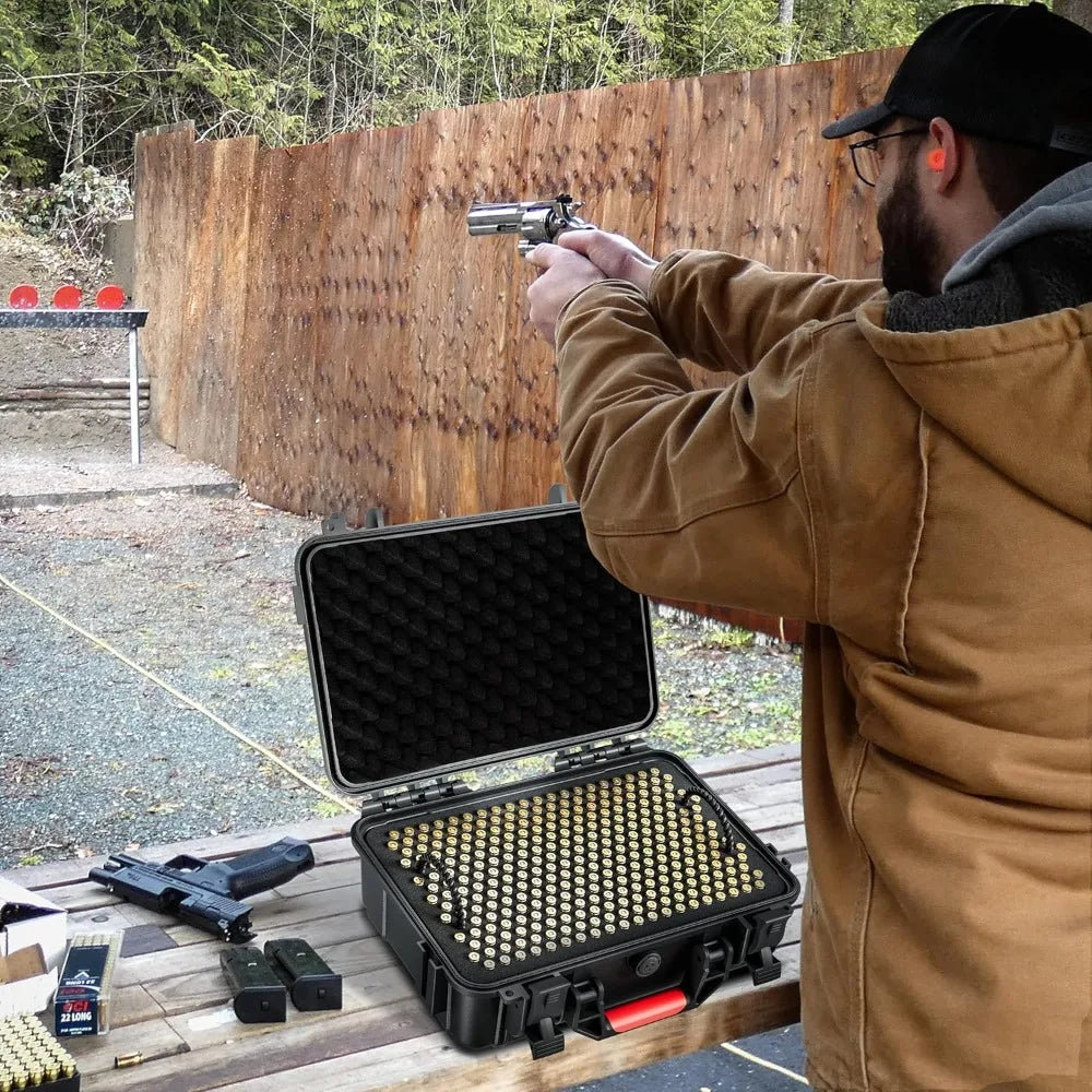 Waterproof Ammo Storage Case for 9mm, 380ACP, 38 S&W, 356 TS&W, 7.63mm Mannlicher, 8mm Steyr