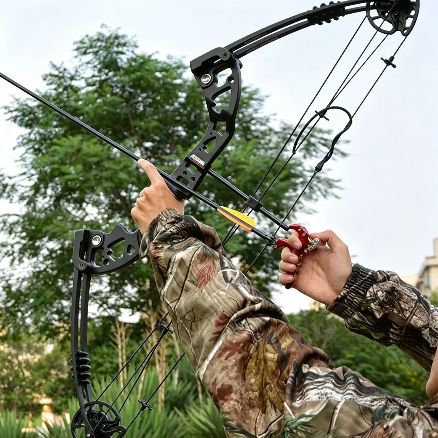 Right Hand Compound Bow Shooting Archery Set for Adults 19-30" Draw 30-60lbs w/ 3-Pin Lighted Sight, Quiver, Stabilizer & 12 Arrows, Fully Complete Accessories Archery Set Adjustable for Beginners & Intermediate Archers