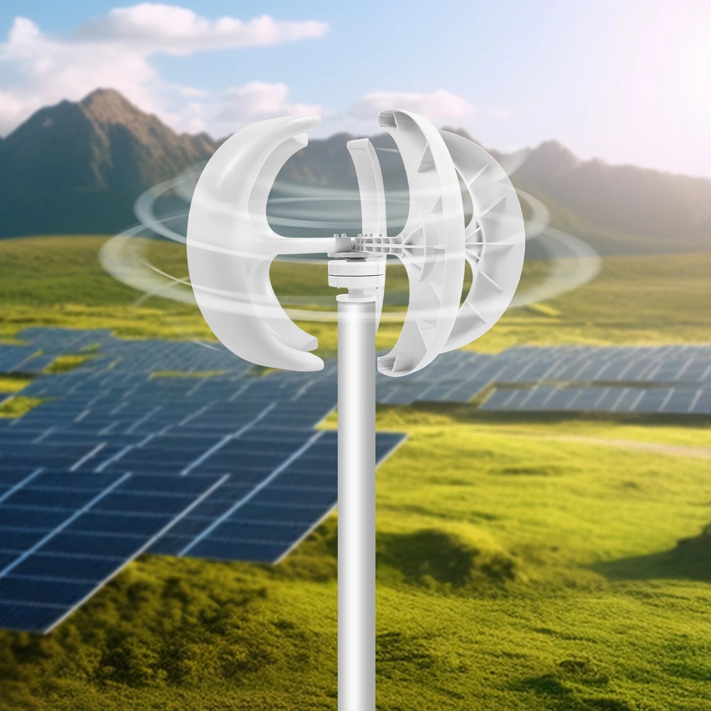 600W 12V/24V Wind Generator Solar Wind Turbine Wind Turbines Lantern 5 Blades Electromagnetic Control IP67
