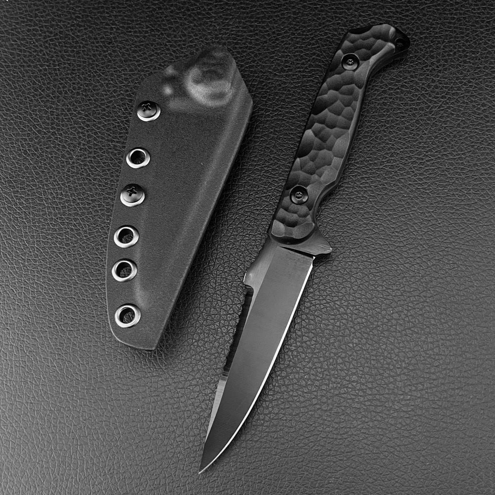 High-hardness Fixed-blade Knife with Sheath, 7Cr13Mov Blade, Nylon Fiber Handle, Survival, Camping, and Outdoor Knife, Jungle Carry, Adventure, Cutting, Rescue, Mountaineering, and Hiking Tool—perfect As A Gift